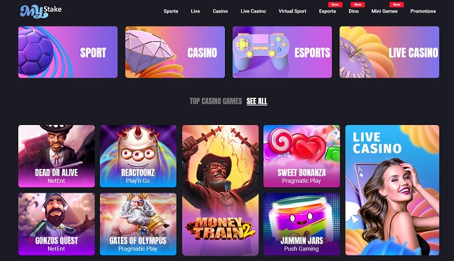 mystake casino homepage