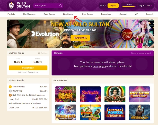 homepage wild sultan