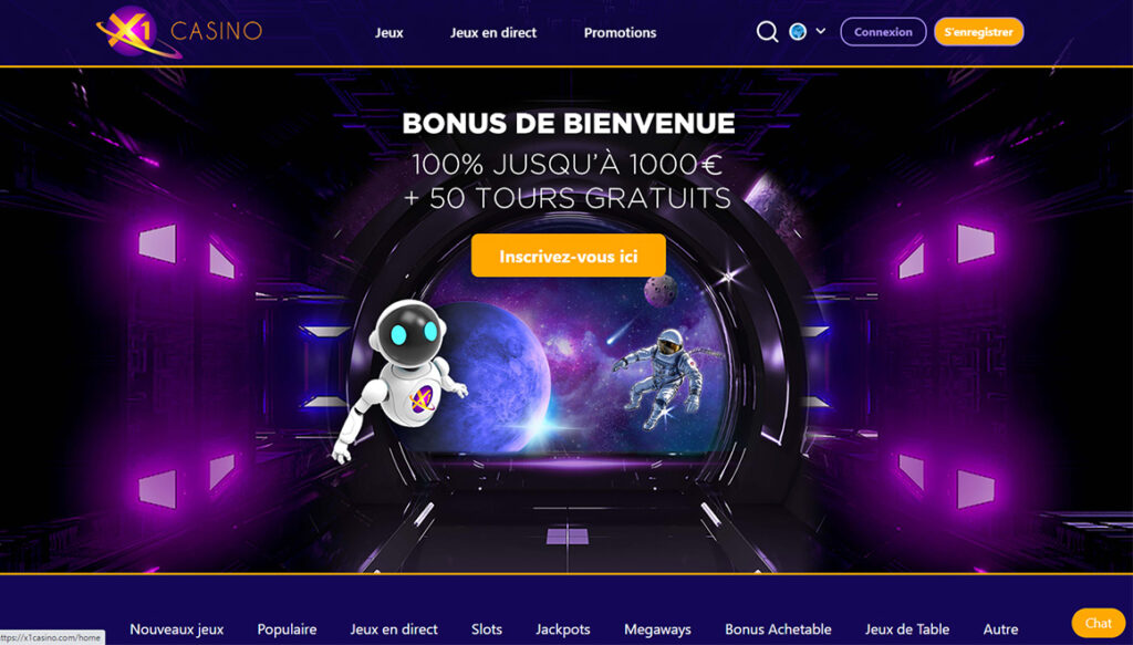 page d'accueil X1 Casino